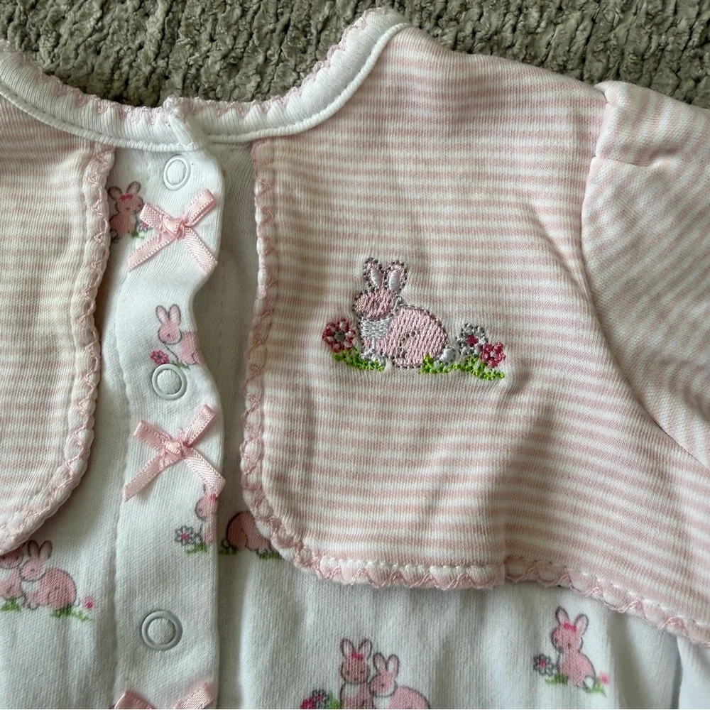 Little‎ Me Pink Bunny Footed Sleeper with Bolero Newborn Easter Spring Outfit